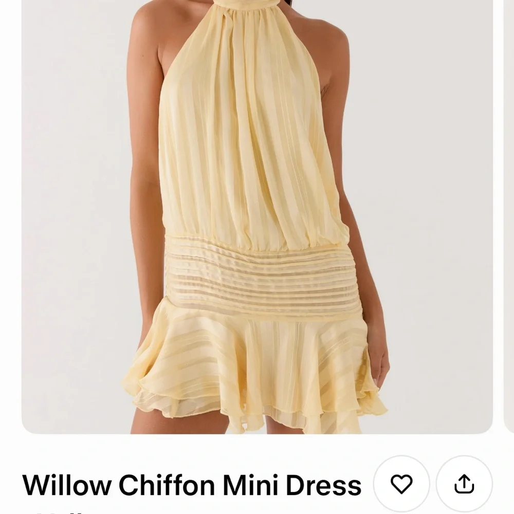 Peppermayo Willow Chiffon Mini Dress in Pale Yellow - Picture 1 of 3